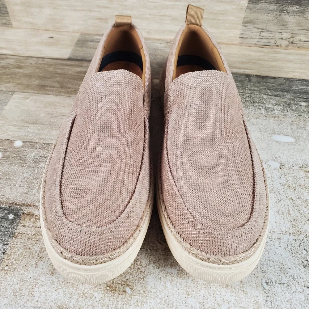 Steve Madden Abiza Mens Casual Shoes Sz 11 M Sand‎ Canvas Round Toe Slip On
